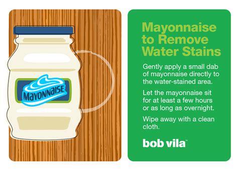Does mayonnaise remove water stains?